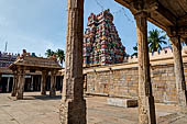 The great Chola temples of Tamil Nadu - The Sri Ranganatha Temple of Srirangam. The gopura of the North entrance to the temple. 